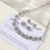 Elegant Rhinestone Jewelry Set: Two-Piece Light Luxury Necklace & Earrings