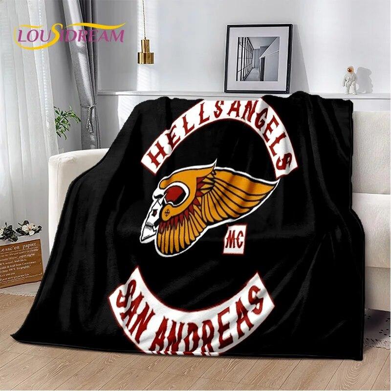 

3D одеяло с надписью «Hells Angels MC», мягкое одеяло для дома, спальни, кровати, дивана, пикника, путешествия, офиса, одеяло, детское одеяло 125x150cm 50x60inch