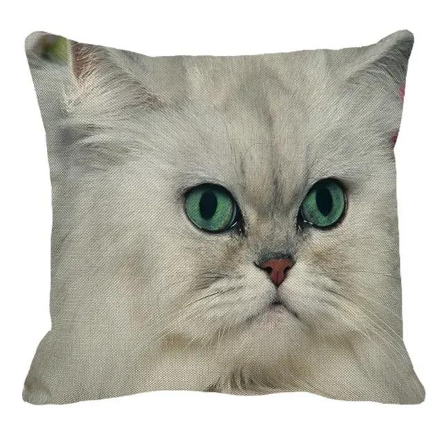Persian Cat Linen Pattern Double-sided Printed Pillow Cover Short Plush Suitable Living Rooms Bedrooms Sofas Throw Cushion Cover