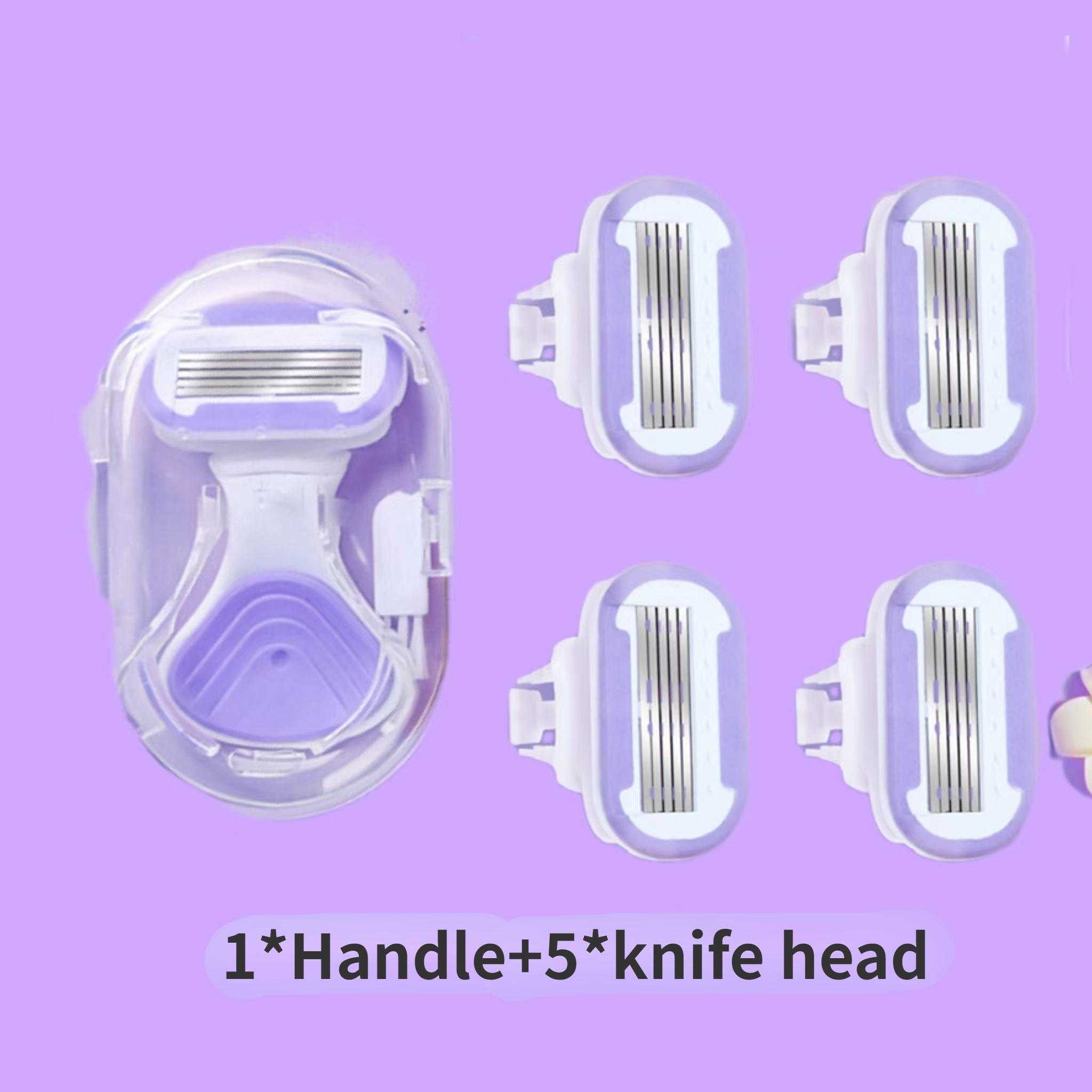 

Нежный бритвенный нож для женских подмышек, женский мини-бритвенный станок для чистого гладкого бритвенного станка для интимных зон/волос на ногах/подмышек B фиолетовый