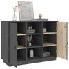 Vidaxl Komoda, Szara, 100X40X75 Cm, Lite Drewno Sosnowe