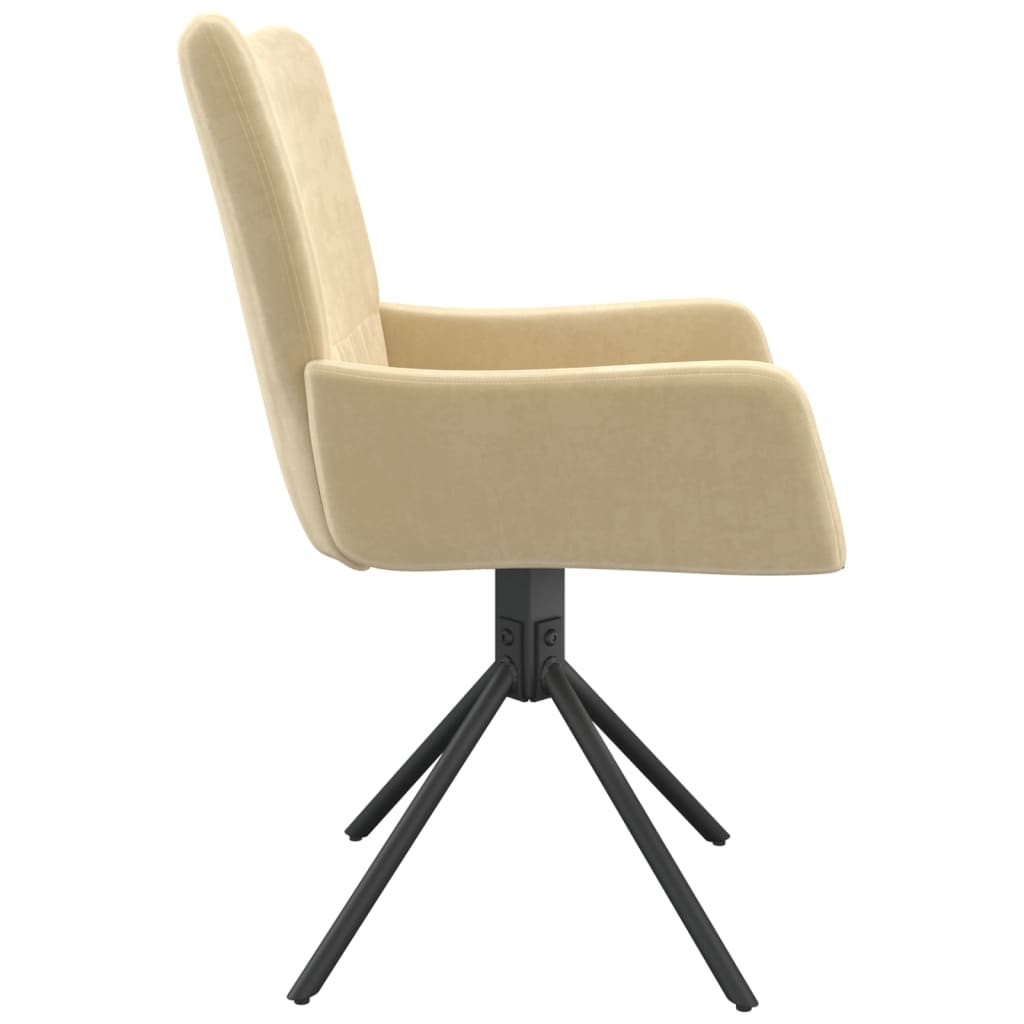 Dining Chairs 2 Pcs Swivel Cream Velvet