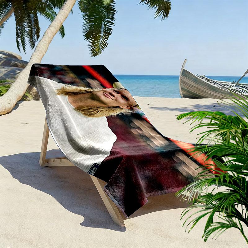 Haaland Print Strandtuch, Großes Weiches Schnelltrocknendes Handtuch für Strand Camping Schwimmen