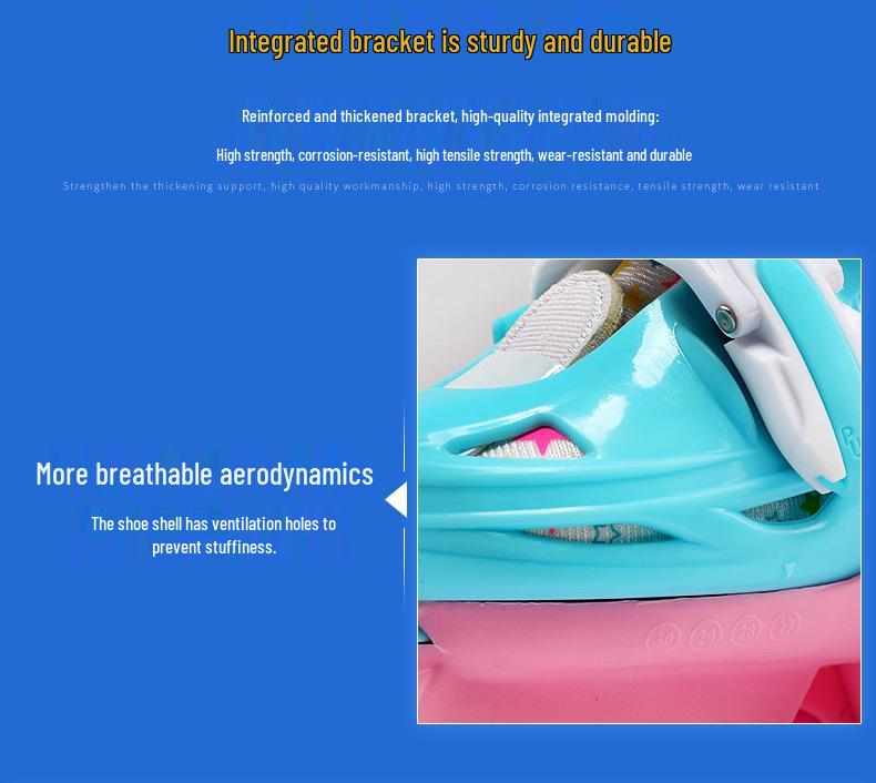 Custom Kids' Beginner Inline Roller Skates with Flashing Double Row Wheels