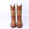 Autumn/Winter 2021 Plus Size Women's Leather Boots with Embroidered Flowers