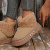 Stivali da Neve Donna Caldi in Peluche Corto Fondo Spesso 2025 Stivaletti Pelosi Invernali con Piattaforma Decorazione Metallica Scarpe Pelose