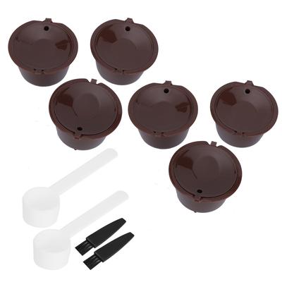 2 Zestawy Kubek Filtra na Kapsułki do Kawy Wielokrotnego Użytku Napełniane Pojemniki z Łyżeczką i Szczoteczką Pasują do DOLCE GUSTO