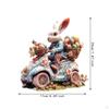 2D Easter Bunny Statue Decoration Crafts Holiday Acrylic Desktop Figurine for Dining Room