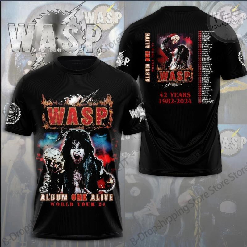 Camiseta Vintage WASP Rock Hip Hop 3D Printed Neutral T-shirt Spring Retro Street Short Sleeve Harajuku Casual American Top