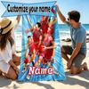 Custom Name Personalized SLAM DUNK Print Beach Towel, for Trip Camping Beach Party Home Decor, Birthday Gift for Family & Friends