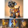 Gatto Cane Figurine in Resina Lampada LED con Interruttore di Alimentazione USB per Decorazione Soggiorno