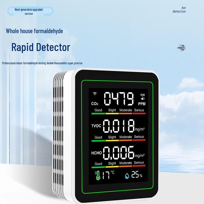Cross-border Graffiti Air Model: 5-in-1 WiFi Detector for CO2, TVOC, Temperature, Humidity, and Formaldehyde