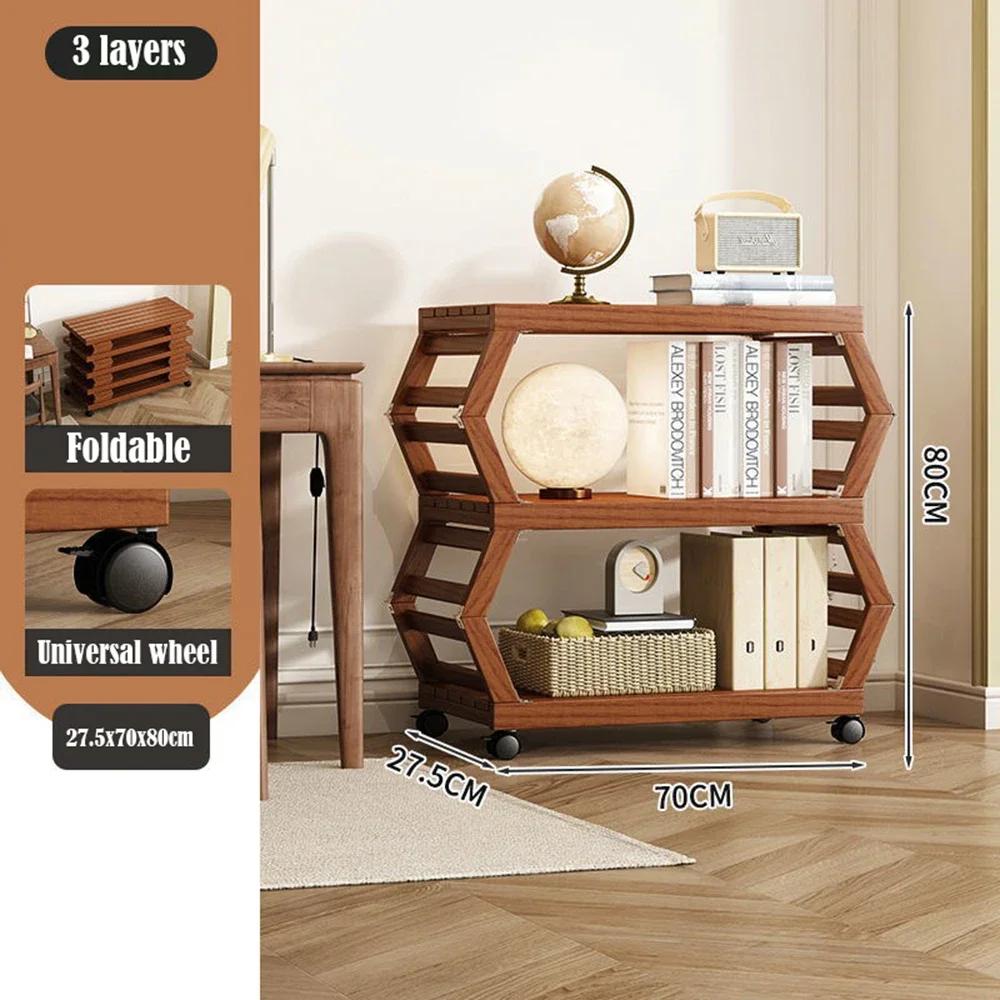 

Складная полка для цветов из цельного дерева, не требующая установки, передвижная полка для хранения вещей, многофункциональная полка для обуви для гостиной, книжная полка