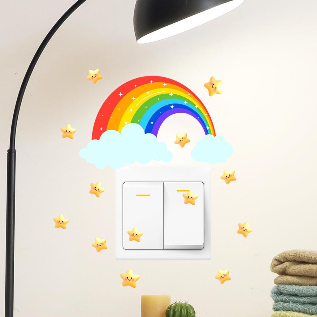 Luminous Rainbow Star Fluorescent Wall Stickers for Bedroom Decor
