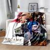 Arcano: Coperte con stampa di cartoni animati di League of Legends per tenersi al caldo, morbide e confortevoli, per casa, viaggio, letto, regalo di compleanno