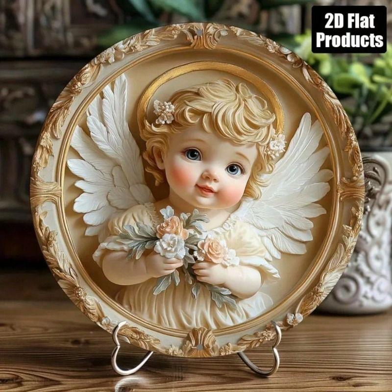 Round Metal Tin Sign Wall Art Home Living Room Office Cafe Decor 20x20cm