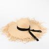European and American spring and summer new sun hat big hair beard edge bow raffia big eave hat travel sunscreen beach straw hat