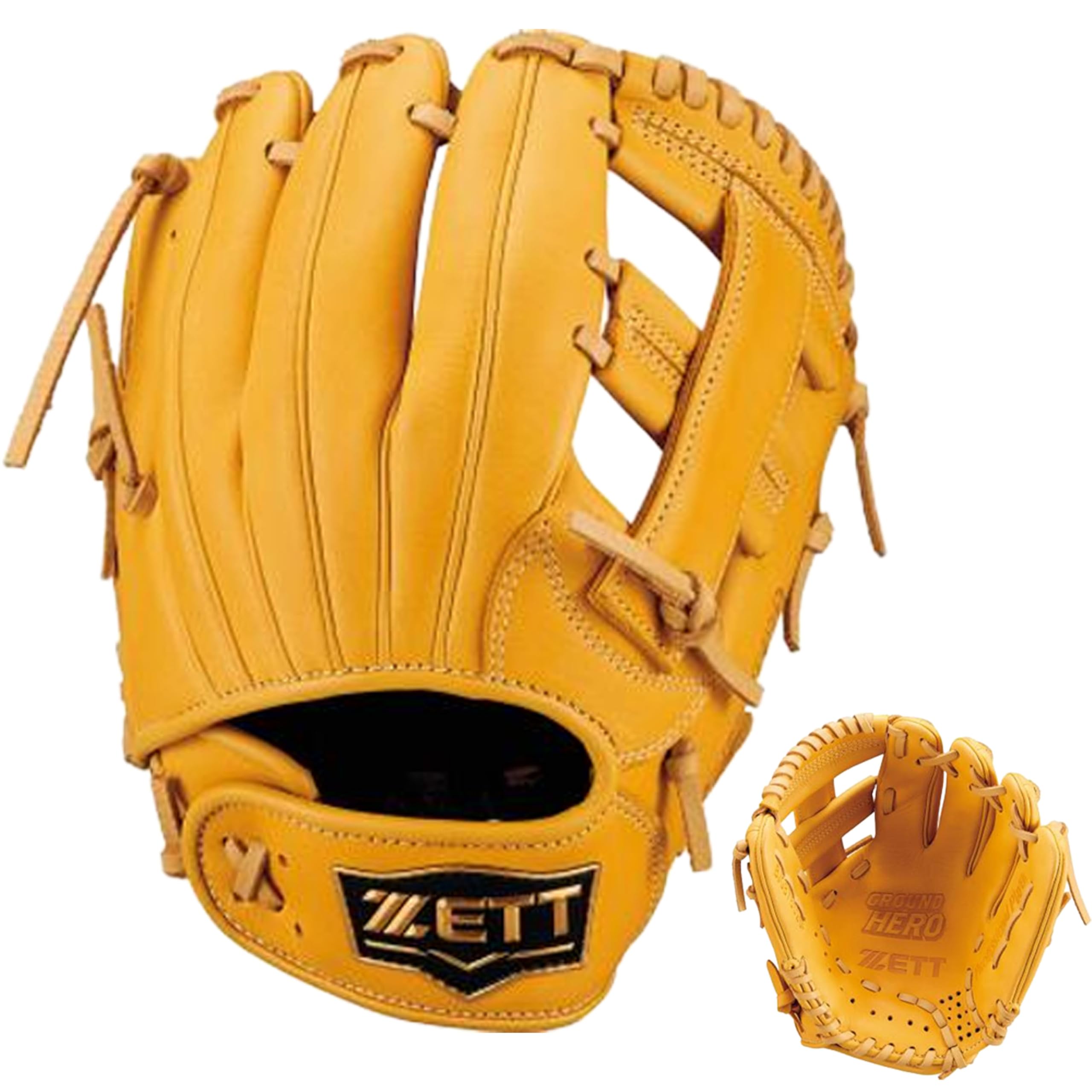 

ZETT Youth Softball Ground B BJGB76525F Glove, Hero, All-Around, T-Yellow/Pastel (5432), Size Small,