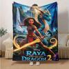 1 szt., Disney Raya i Ostatni Smok 2 Koc Dekoracyjny do Domu, Miękki Koc na Kanapę, Łóżko, Podróż, Kemping