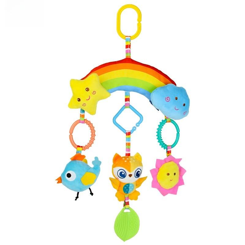 Baby Colorful Animal Car Hanging Toy Plush Rattle For Newborns And Infants