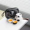 Light Luxury Panda Portable Travel Tea Set, Side Handle, One Pot, Two Cups, Express Cup, High-end Business Gift.