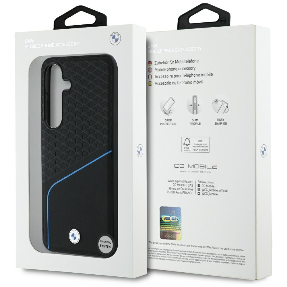 Bmw Case Leather Textured And Smooth     Magsafe For Samsung Galaxy S25 Black