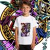 Yu Gi Oh Dark Magician Anime Print Cotton T Shirt for Boys Girls Kids Casual Soft Breathable Top