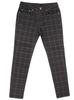 One Colors Men's Checked and Striped Skinny Pants, Stretch Slim Fit, Size Small, Charcoal Check