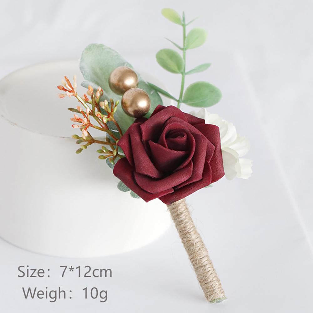 Artificial Corsage Simulation Flowers Wedding Supplies For Grooms Bridal Groomsmen Bridesmaids