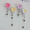 Cute Resin Flower Badge Reel Retractable ID Badge Holder With 360 Rotating Alligator Clip Name Holder for Nurse Gifts