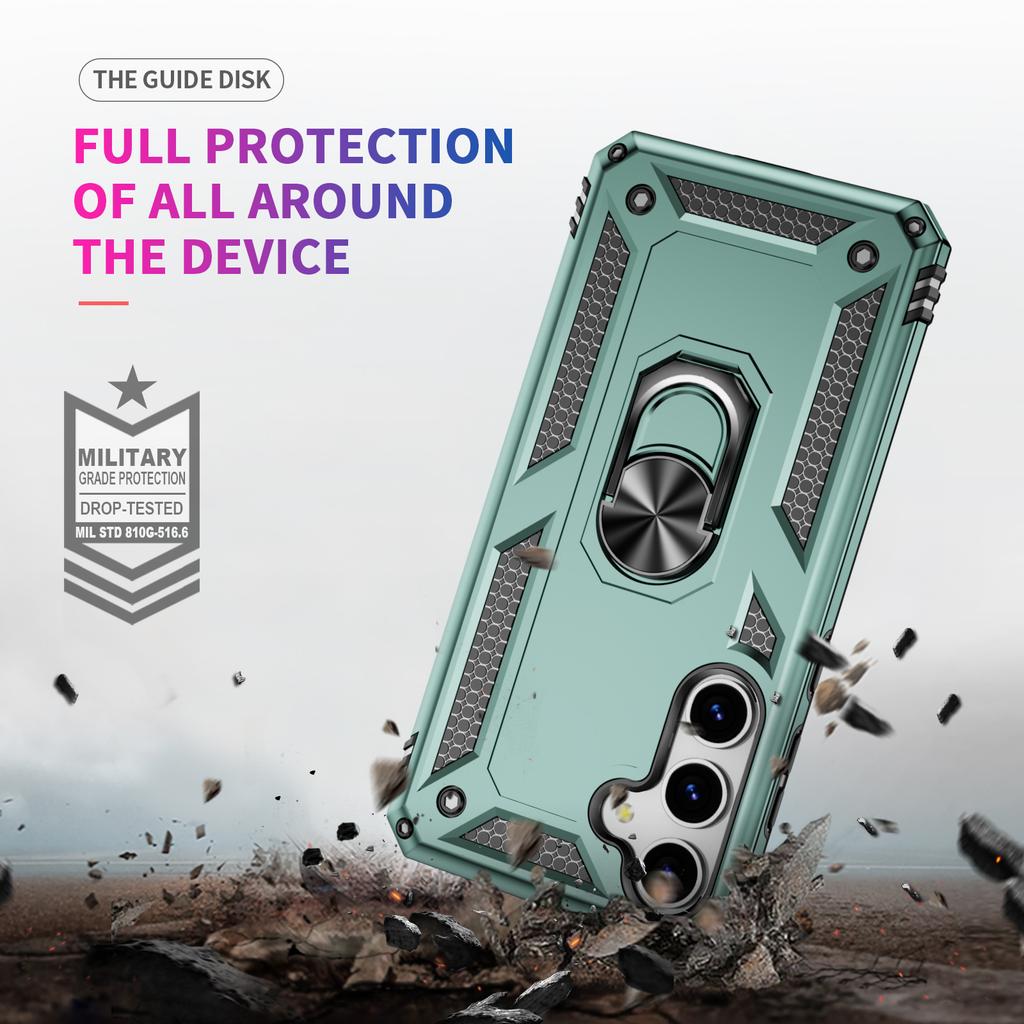For Samsung Galaxy S25 Case PC+TPU Phone Cover with Rotary Ring Kickstand