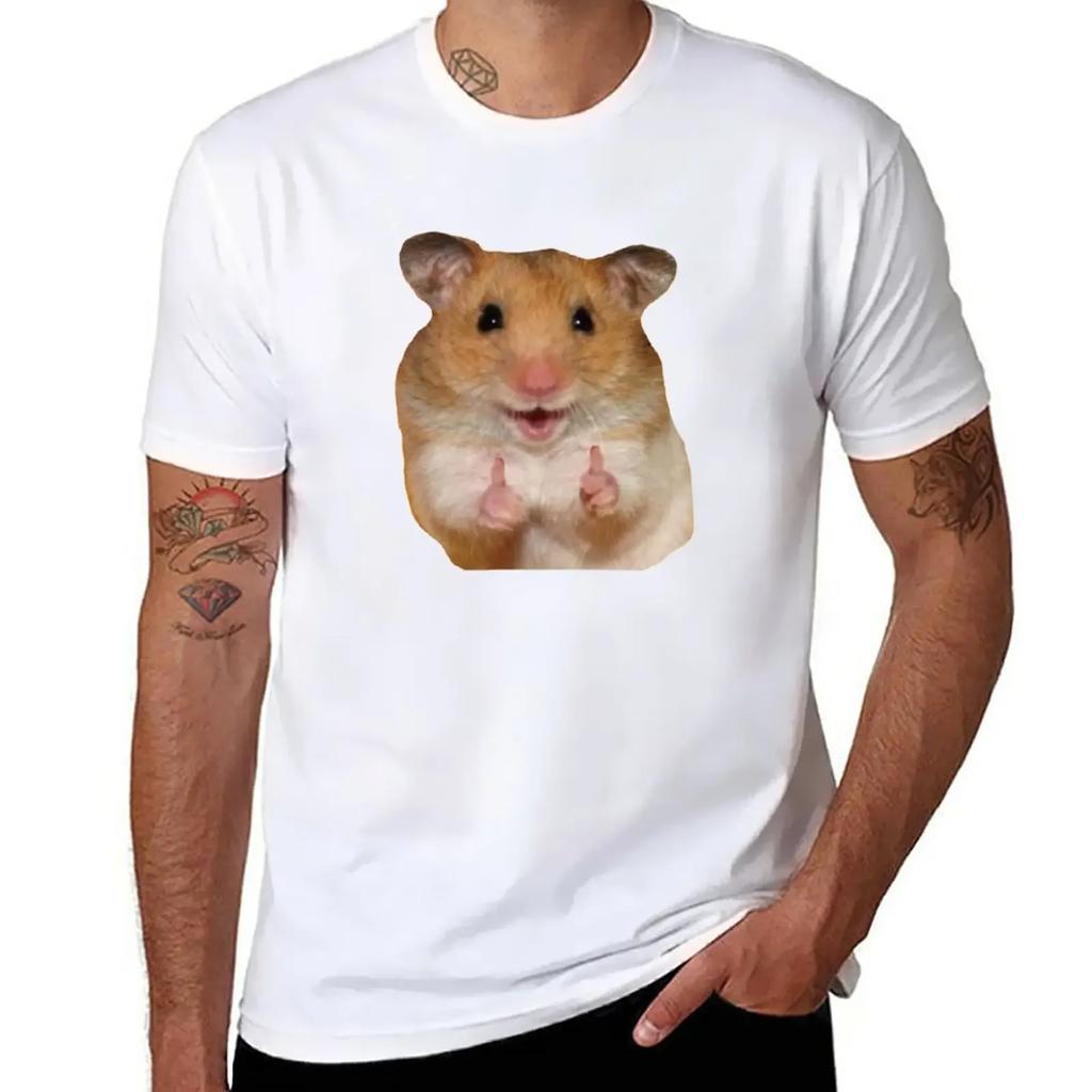 Thumbs Up Hamster T-Shirt Cute Clothes Sweat Mens Plain T Shirts