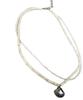 Sk8Er Rock Shell Double Chain Necklace (Ivory)