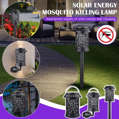 Solar Mosquito Lights Household Physical Electric Mosquito Lamp Outdoor Waterproof Garden Villa Purple Light Mosquito  Lamps