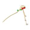Cute Strawberry Pearls Tassel Hairpin Retro Creative Colorful Fruits Headpiece Cheongsam Antique Style Hair Ornaments