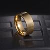 Men's 8mm Threaded Titanium Steel Plated Ring Vacuum Coating Scratch Resistant Band