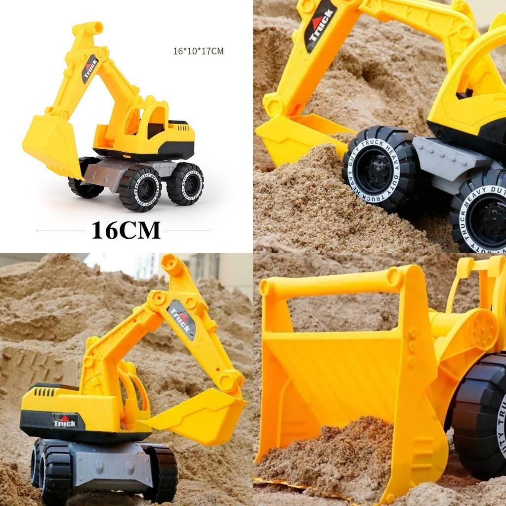 Bright Yellow Engineering Construction Truck Excavator Digger Vehicle Car Toy For Kids
