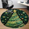 1PC Christmas Tree Decorations Office Round Area Rug, Mat Suitable For Office, Under Office Chairs Bedroom Living Room Home Decor, Room Deco