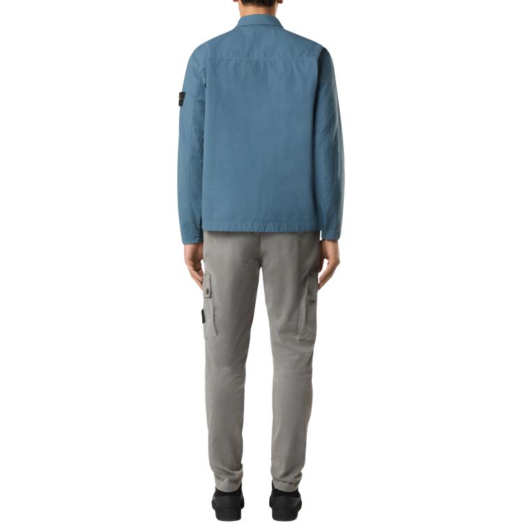 Stone Island Slim Fit Zip Solid Color Logo Long Sleeve Shirt Men shirts K2S151200009S0211-V0057