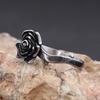 Vintage Black Rose Flower Rings For Men Women  Punk 316L Stainless Steel Simple Jewelry Wedding Party Gifts Dropshipping