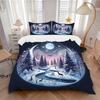 3pcs Winter's Night Pattern Bedding Set, 1* Cover + 2*Pillowcases, Printed Bedding Set, Soft and Comfortable, Suitable for Bedroom and Guest