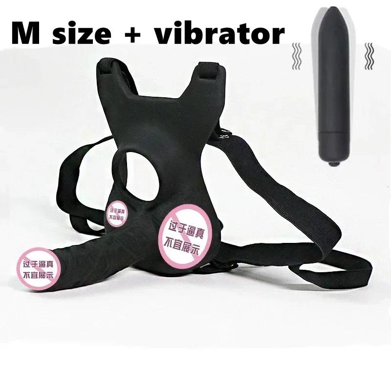 Vaginaplugg 10 frekvenser Dobbel penetrering Analplugg Dildo Butt-plugg Vibrator for menn Stropp på penis Sexleketøy for par