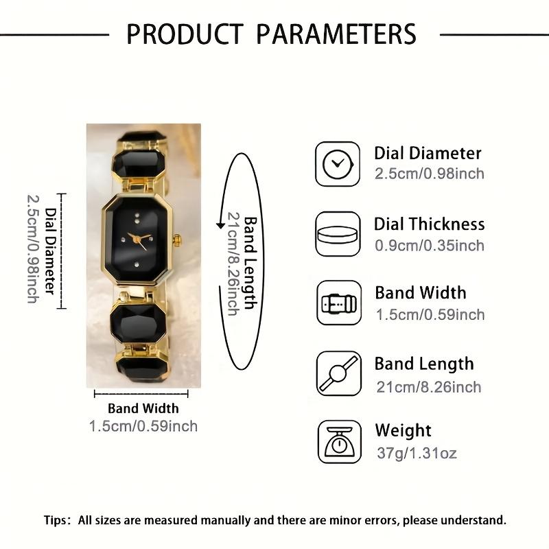 5-teiliges Luxus-Bohemian/Elegantes Schmuck- und Uhren-Set für Damen mit passendem Armband aus Legierung, Halskette, Ring, Ohrringen und quadratischer Uhr