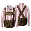 Camicia da Uomo a Maniche Lunghe Vestibilità Larga Stampa 3D Stile Oktoberfest Camicia con Bottoni Casual Vintage Traspirante per Lavoro all'Aperto e Festa