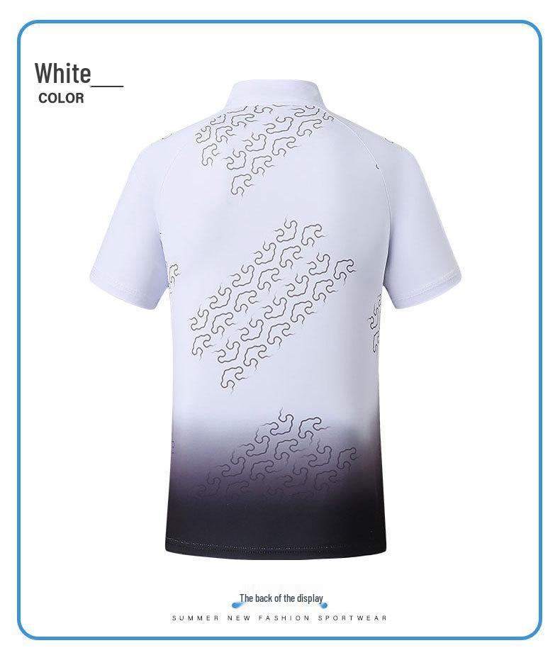 Unisex Quick-Dry Stand Collar Polo Shirt - Short Sleeve Casual Sportswear