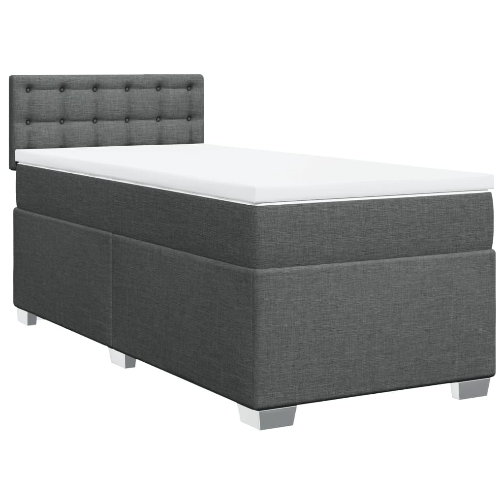 Vidaxl Kontinentalbett Mit Matratze, Dunkelgrauer Stoff 90X190 Cm