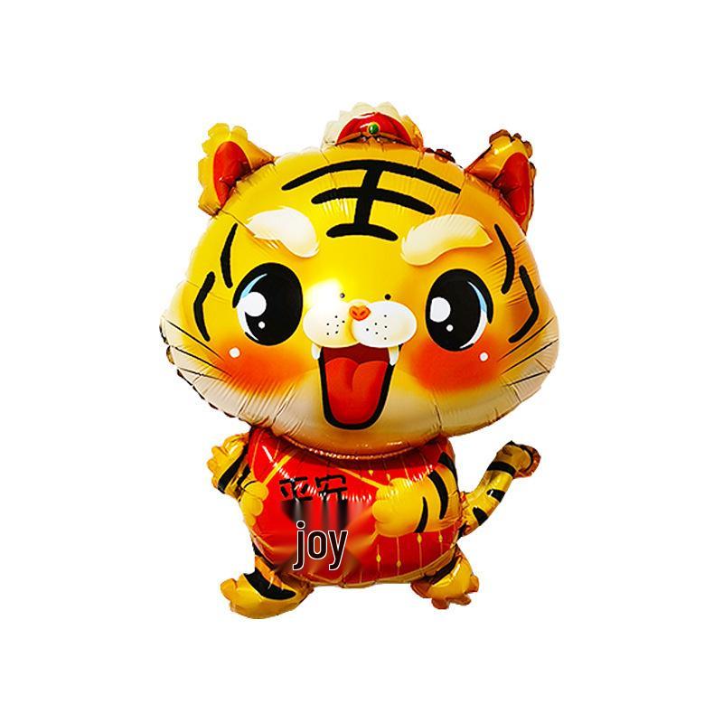 Adorable Tiger-Shaped Safe & Joyful First Birthday Foil Balloon