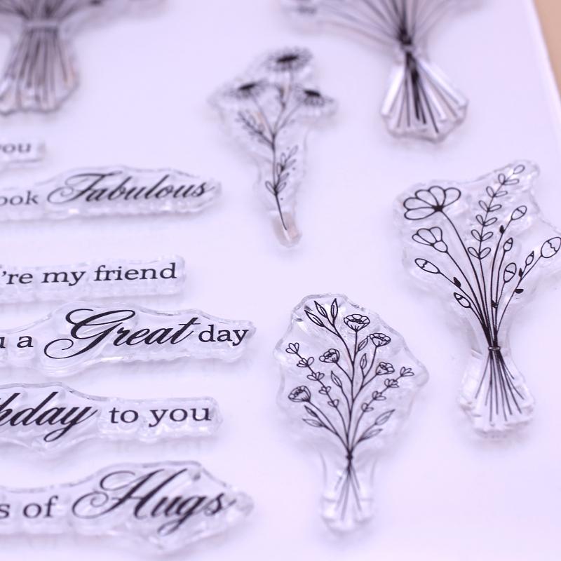 1 Sheet Clear Stamp Transparent Seal Stamp Card Making 3D Scrapbooking Stamps