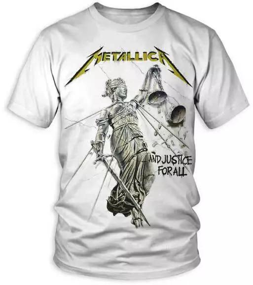 

METALLICA cd cvr AND JUSTICE FOR ALL Official WHITE SHIRT MED New lightning kill Unisex T-Shirt M