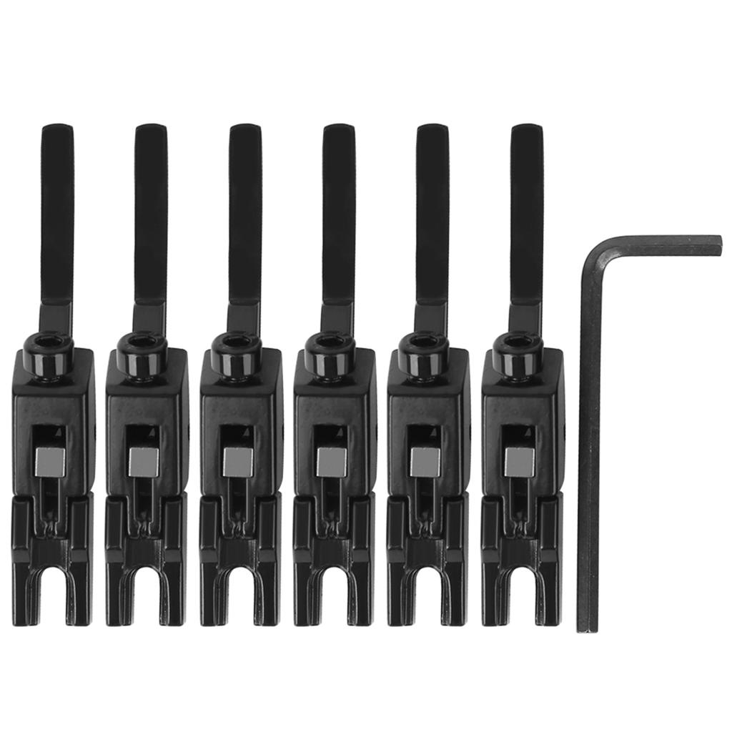 6Pcs Electric Guitar Bridge Saddle Tremolo String Lock Zinc Alloy Wrench Guitar Accessories